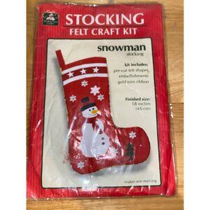 Christmas-House Crafts Snowman Stocking Felt Craft Kit With Pre-Cut Shapes